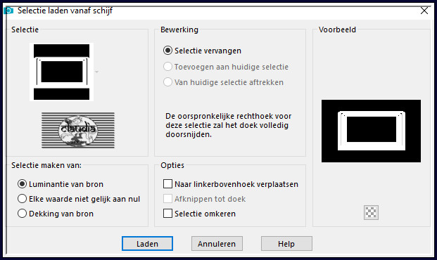 Selecties - Selectie laden/opslaan - Selectie laden vanaf schijf : SELECTION 2 181